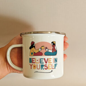 Printed personalised stainless steel military mug