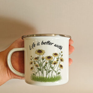 Printed personalised stainless steel military mug