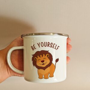 Printed personalised stainless steel military mug